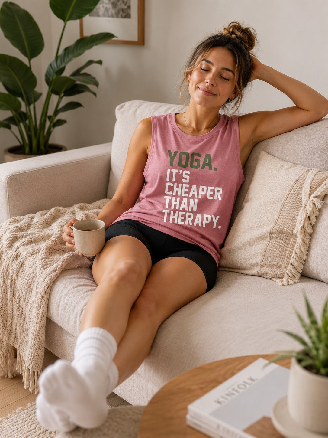 Yoga Therapy Women's Tank Top Vintage Rose