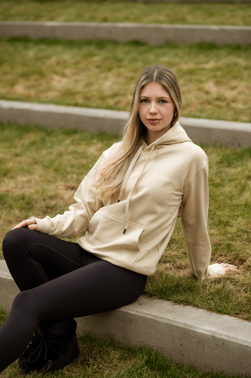 Beige Hoodie with logo