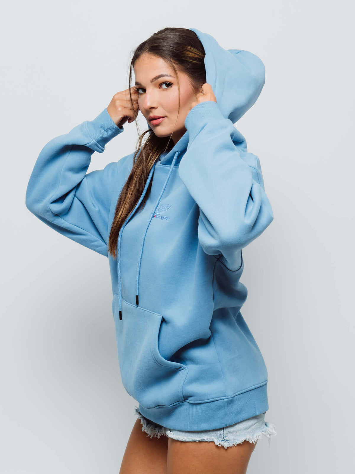Blue Hoodie with logo