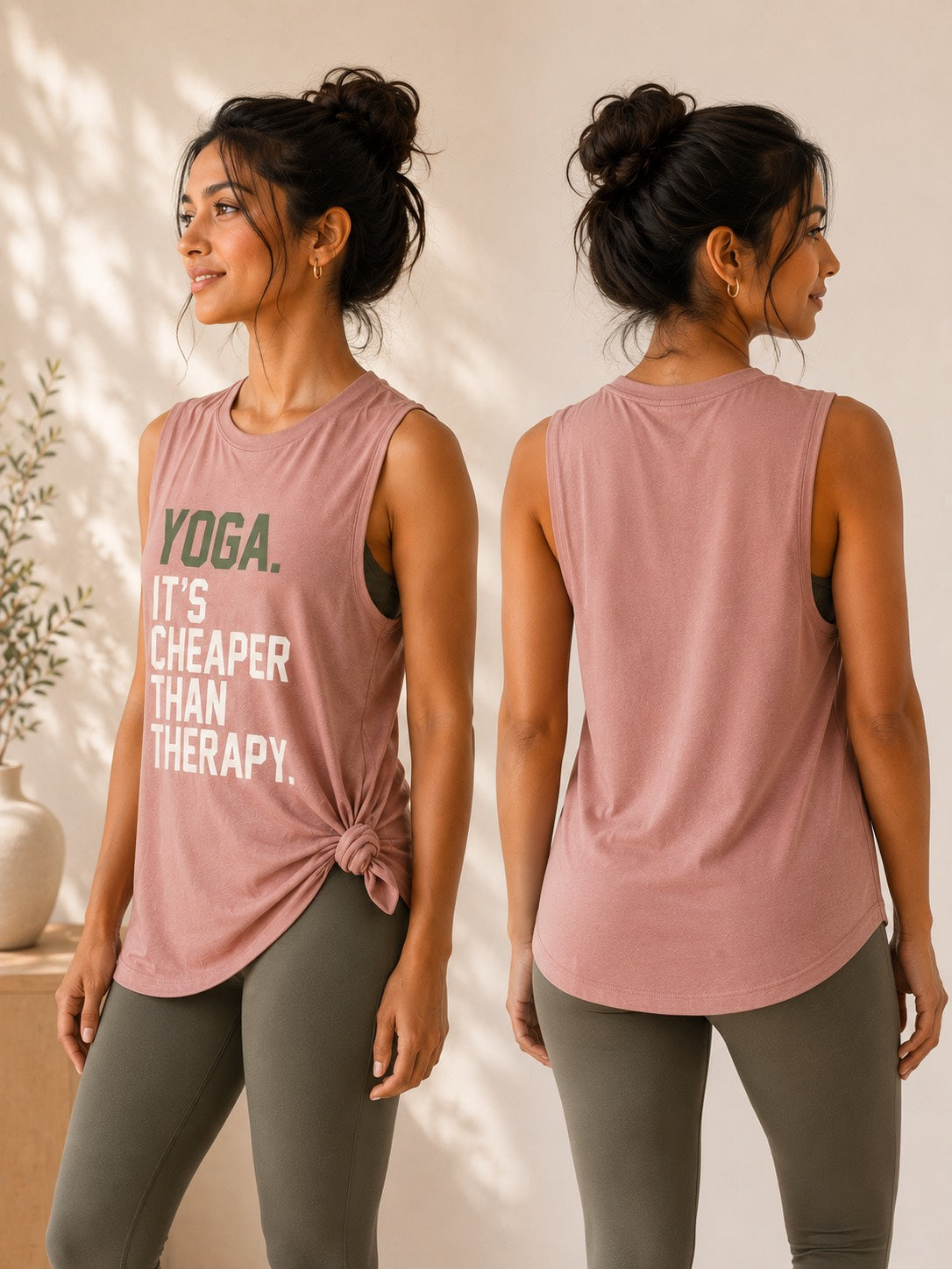 Yoga Therapy Women's Tank Top Vintage Rose