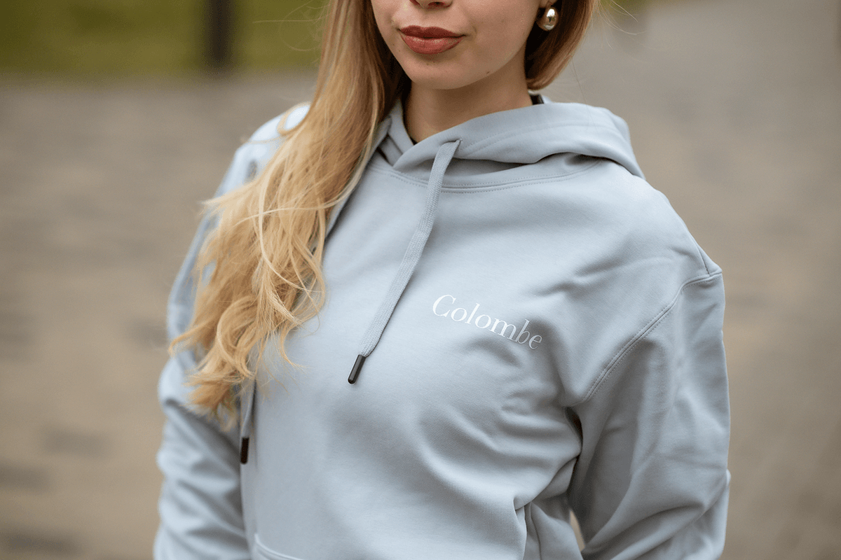 Pale Blue Hoodie with logo